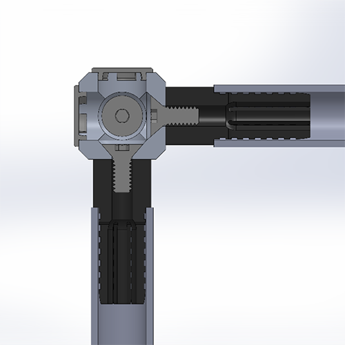 1" Cube Connector Cross Section